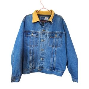 Denim Jacket with Tan Collar